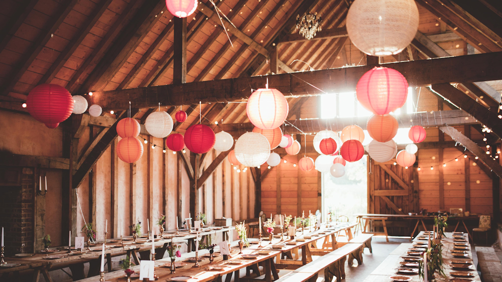 Coloured 2024 lanterns wedding